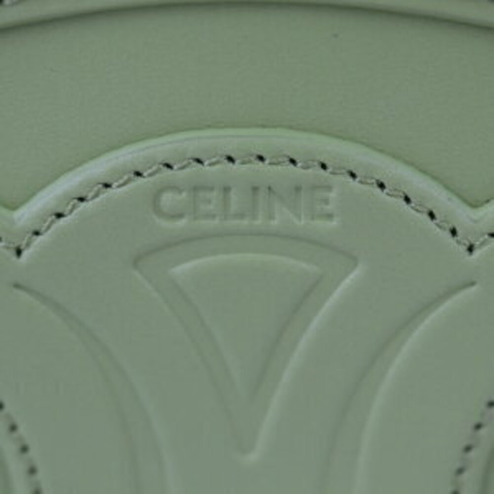 Celine Shoulder Cuir green Bag Purse Oval Crossbody calfskin Triomphe - Picture 9 of 9